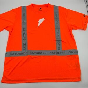 Gatorade Zero Zone Hi-Vis Safety Shirt Mens XL Orange Reflective ANSI Class 2